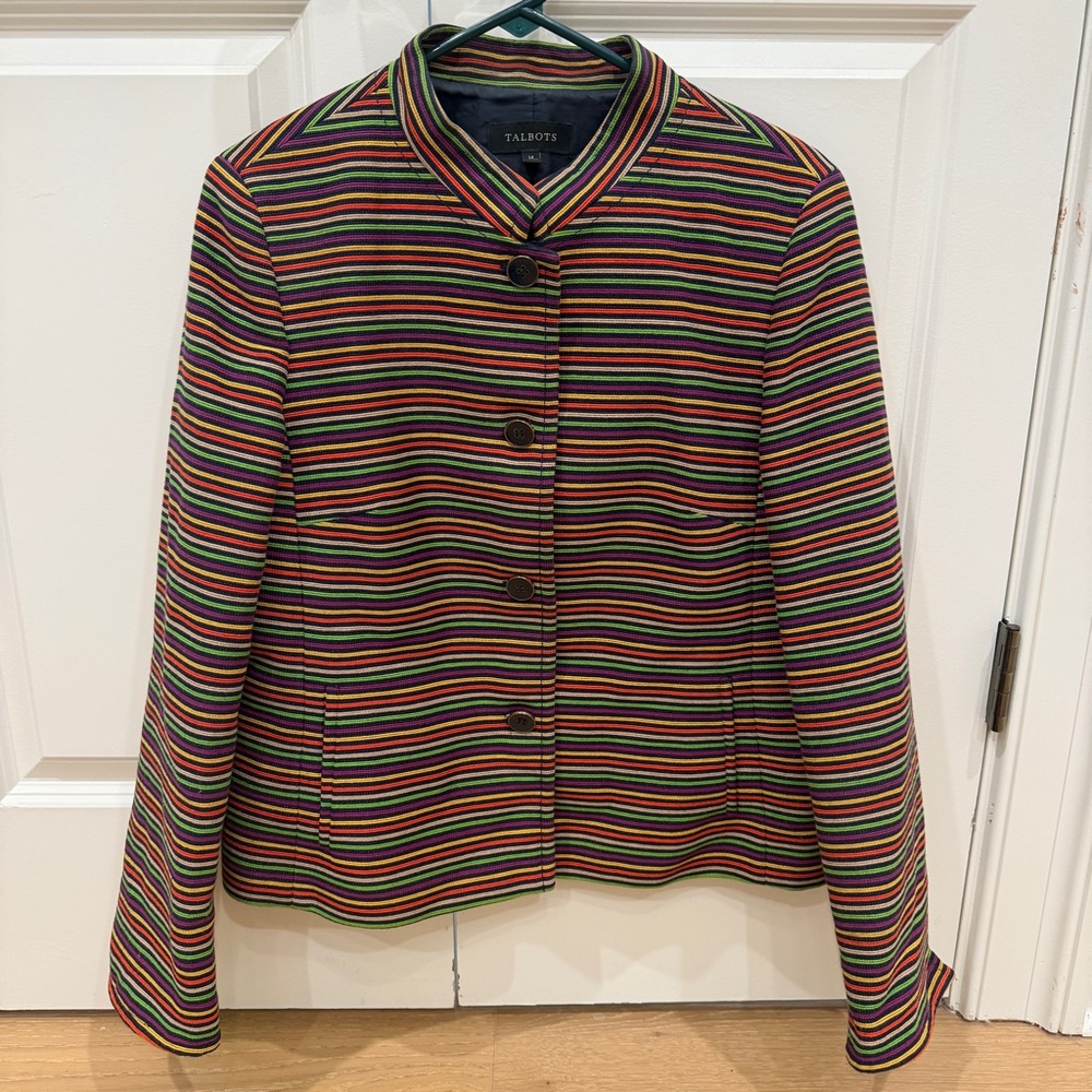 Talbots Multicolor Striped Women's Jacket 14